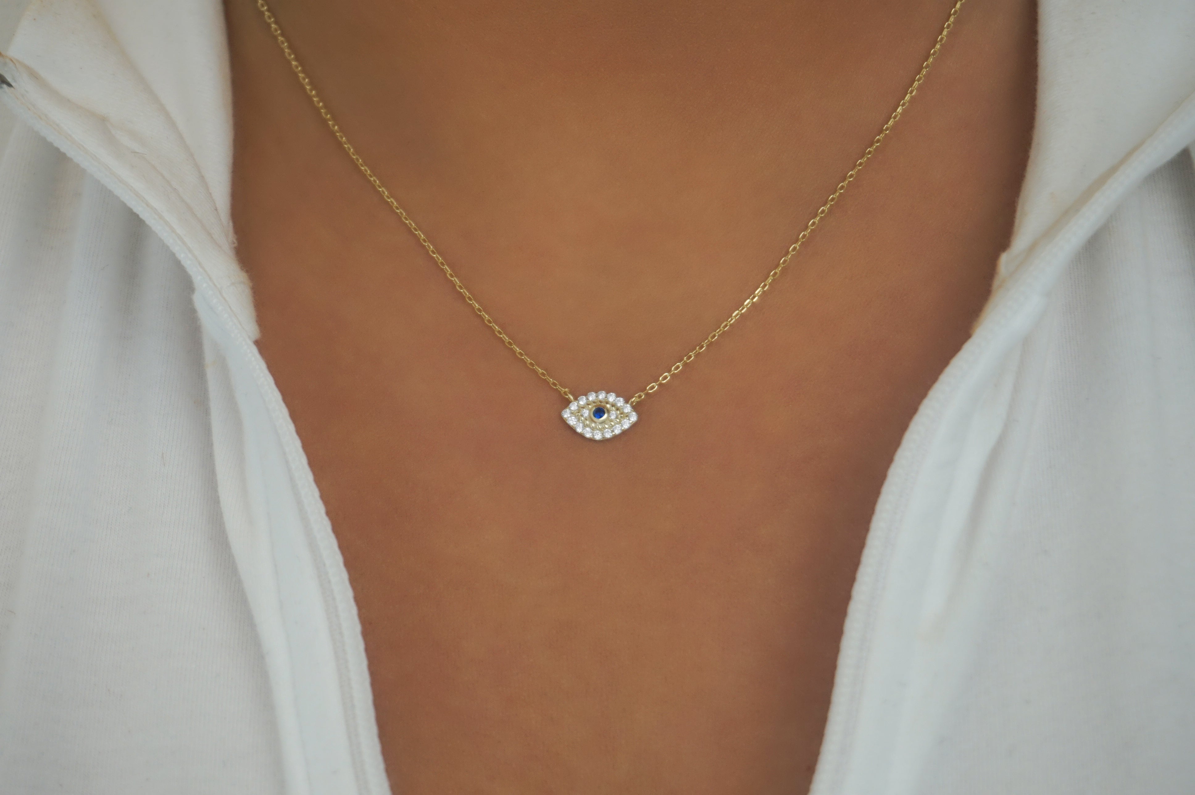 Gold Evil Eye Necklace