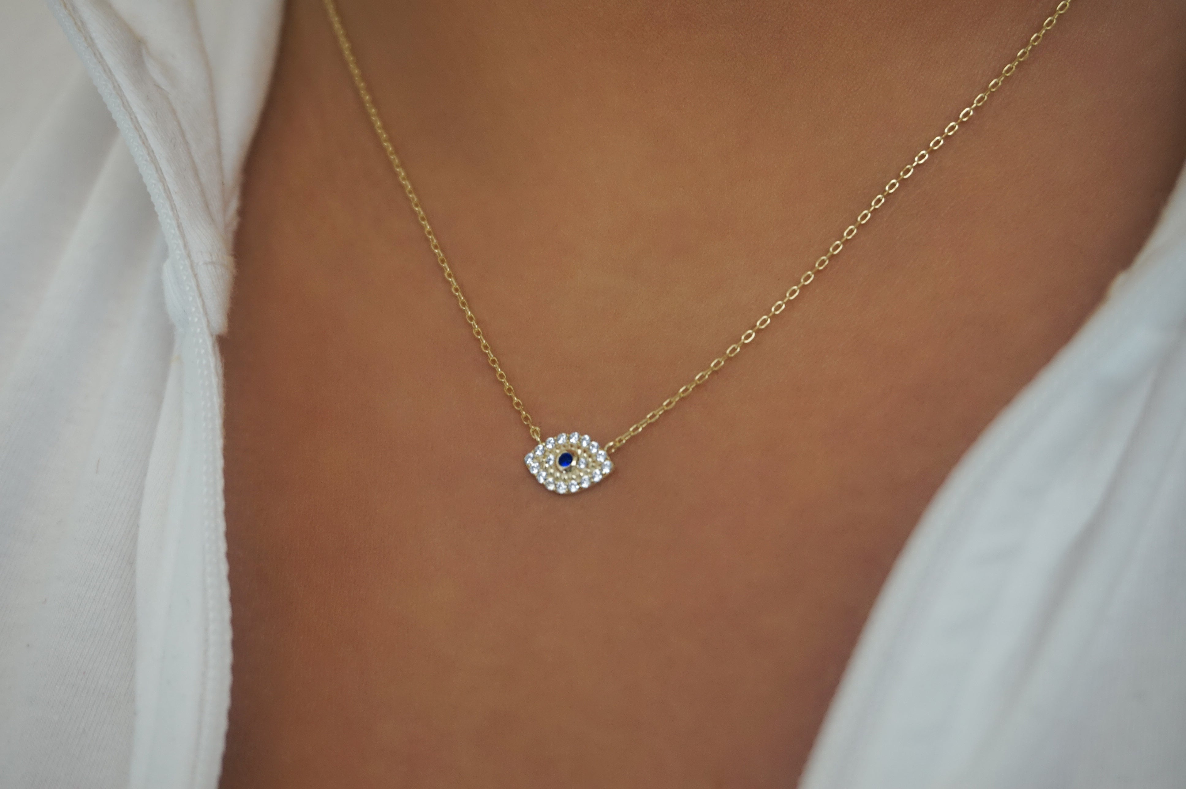 Gold Evil Eye Necklace