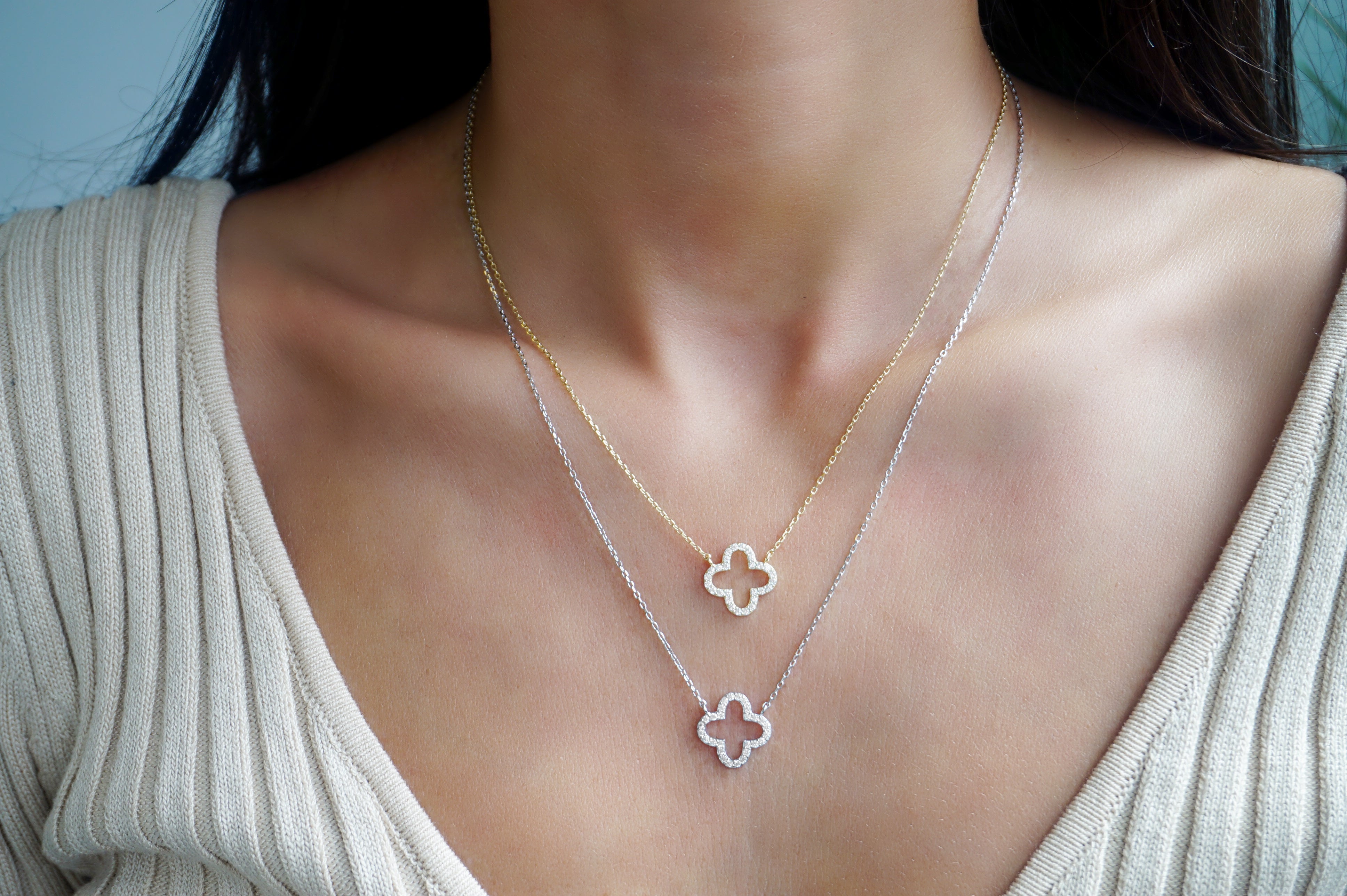 Clover CZ Necklace - SHOP PAIGE