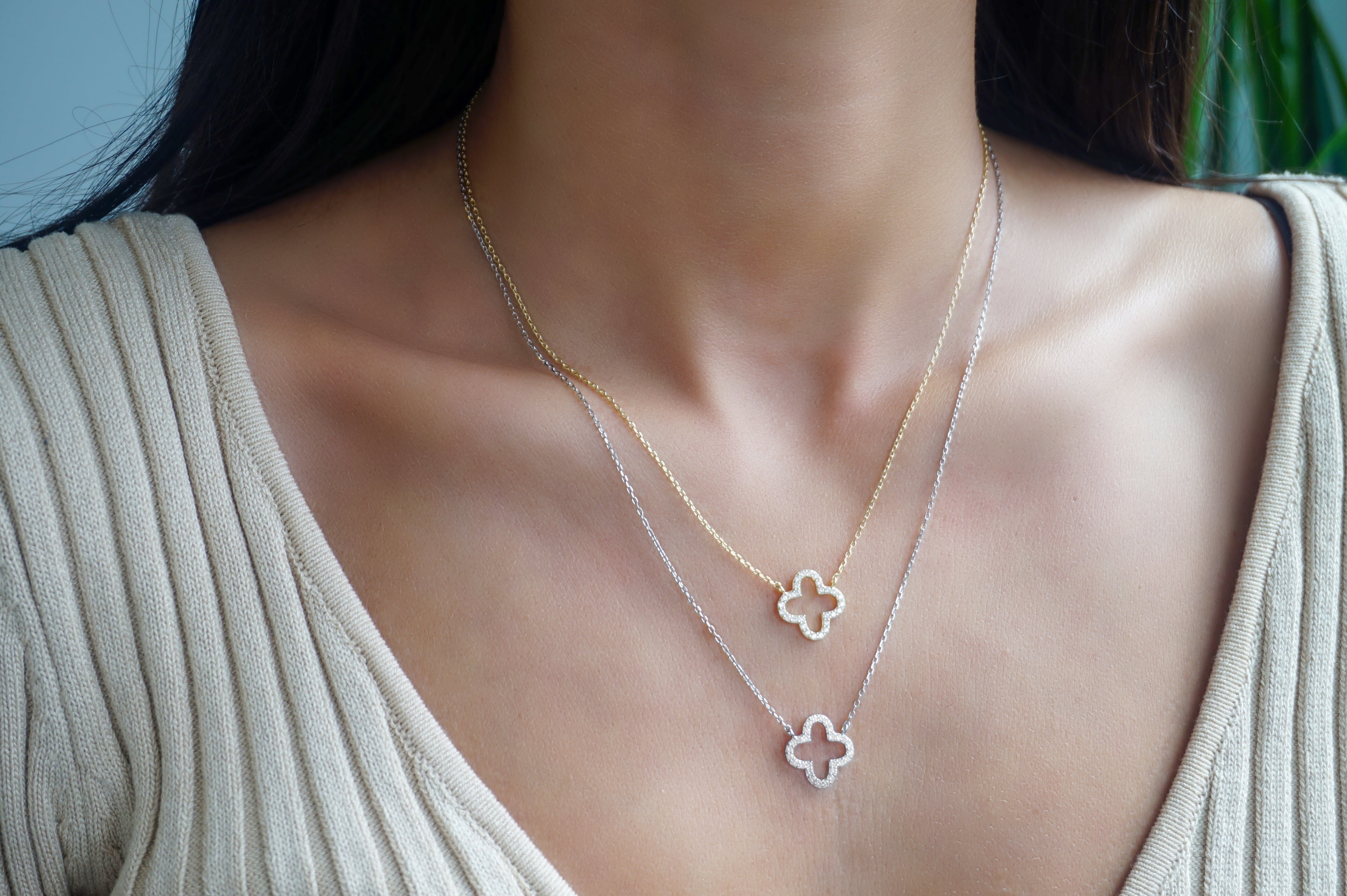 Clover CZ Necklace - SHOP PAIGE