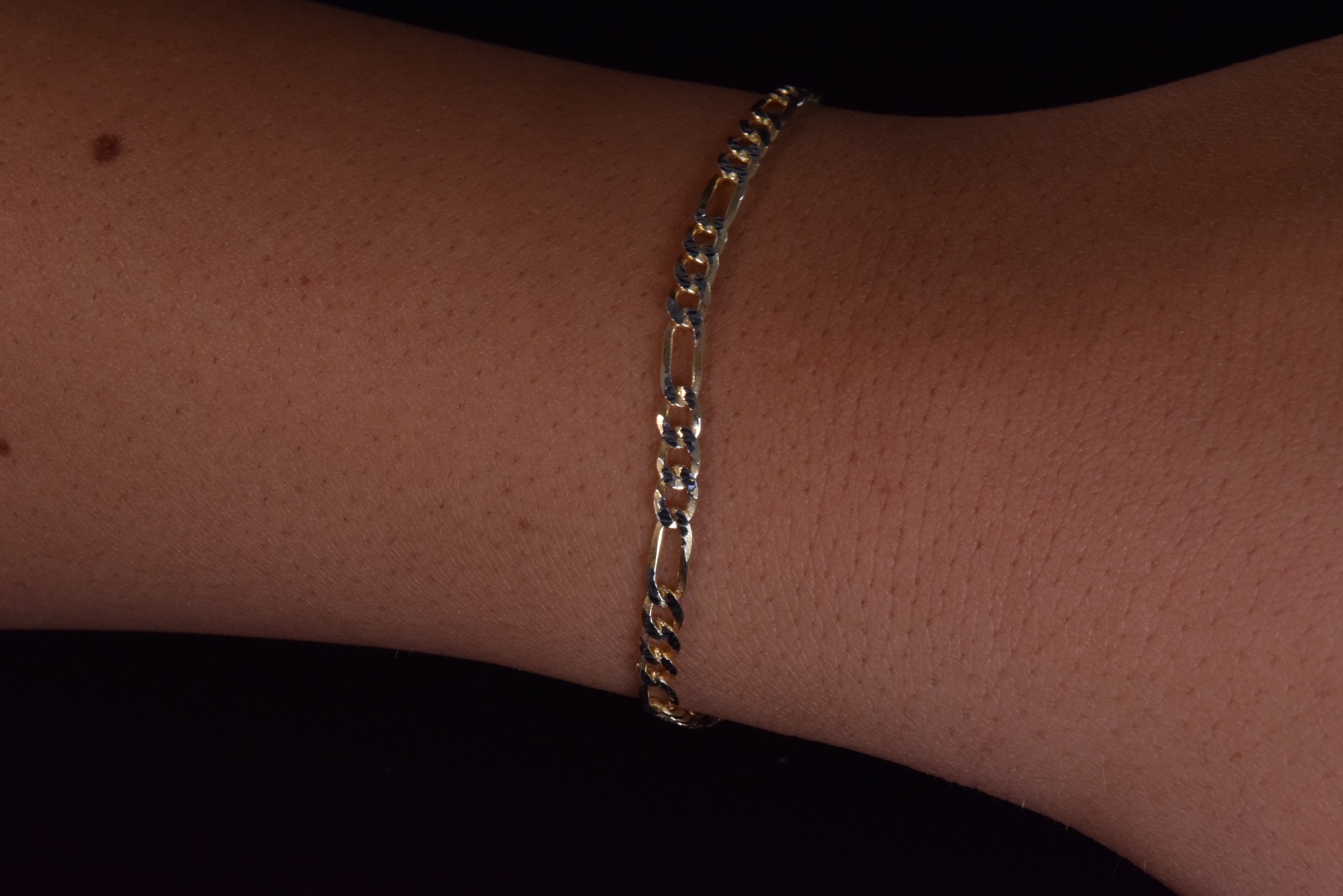 Mini Two Tone Figaro Bracelet