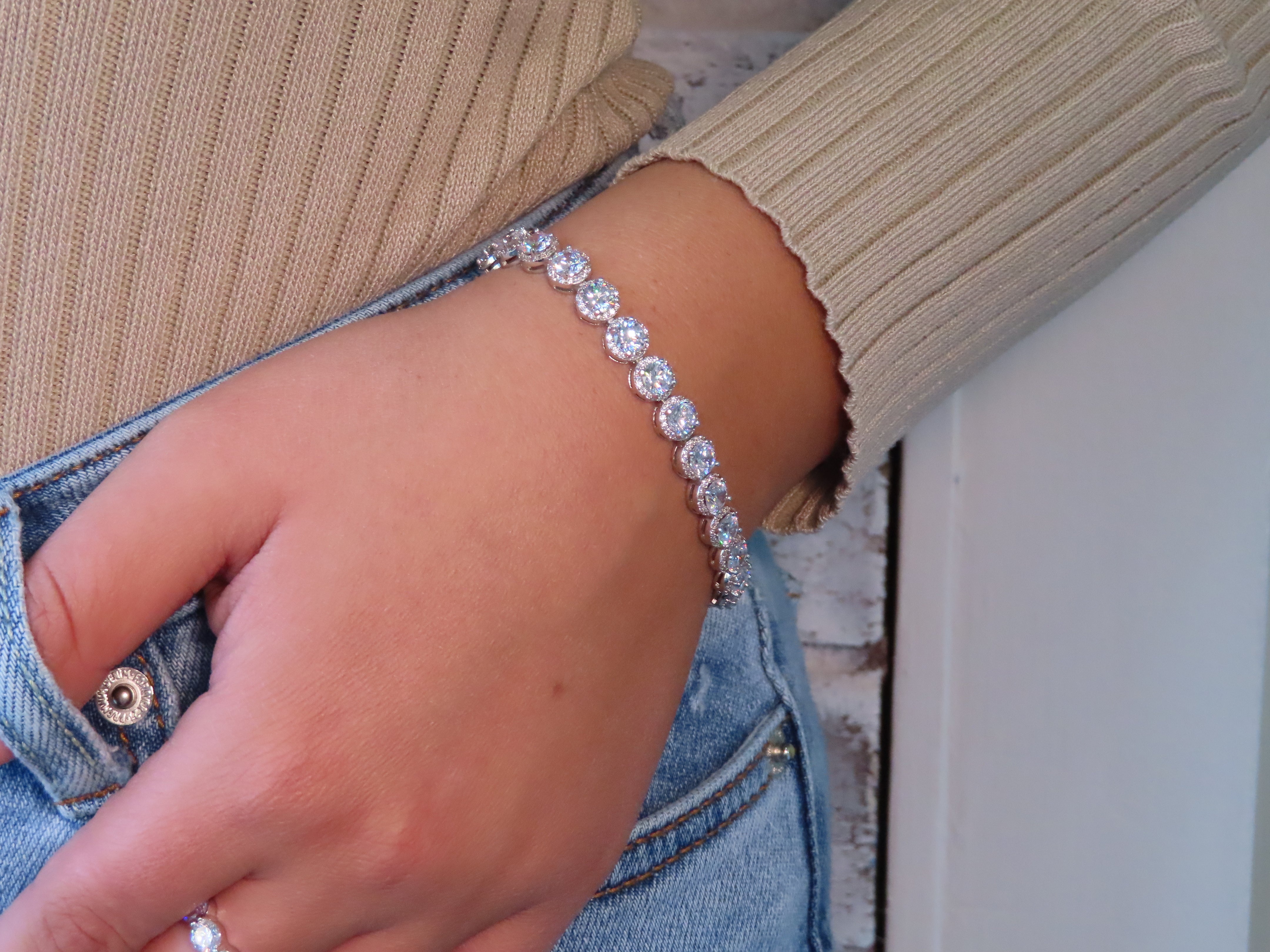 Allure Halo CZ Tennis Bracelet