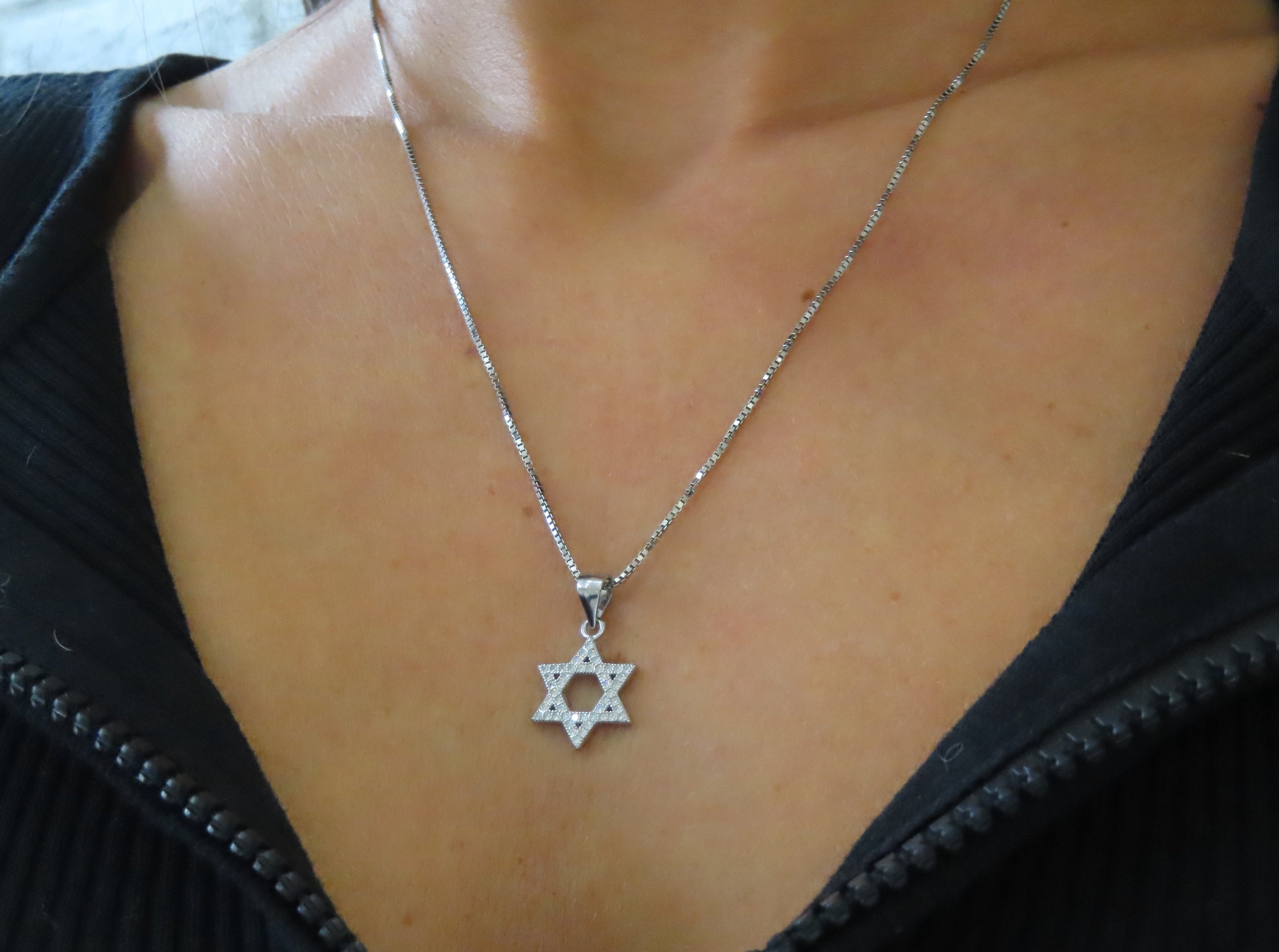 Iced Star of David Necklace