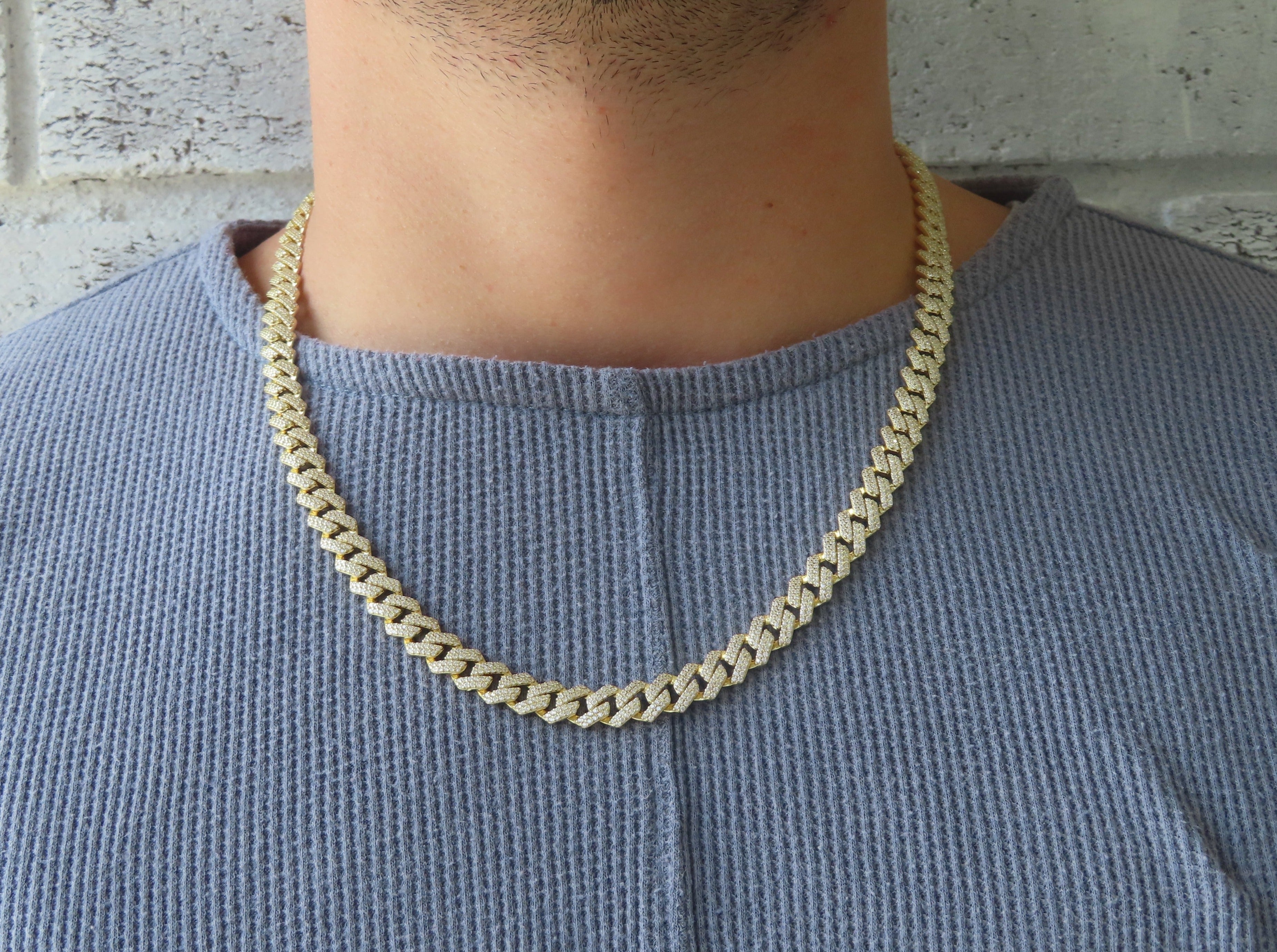 Mens CZ Iced Cuban Necklace