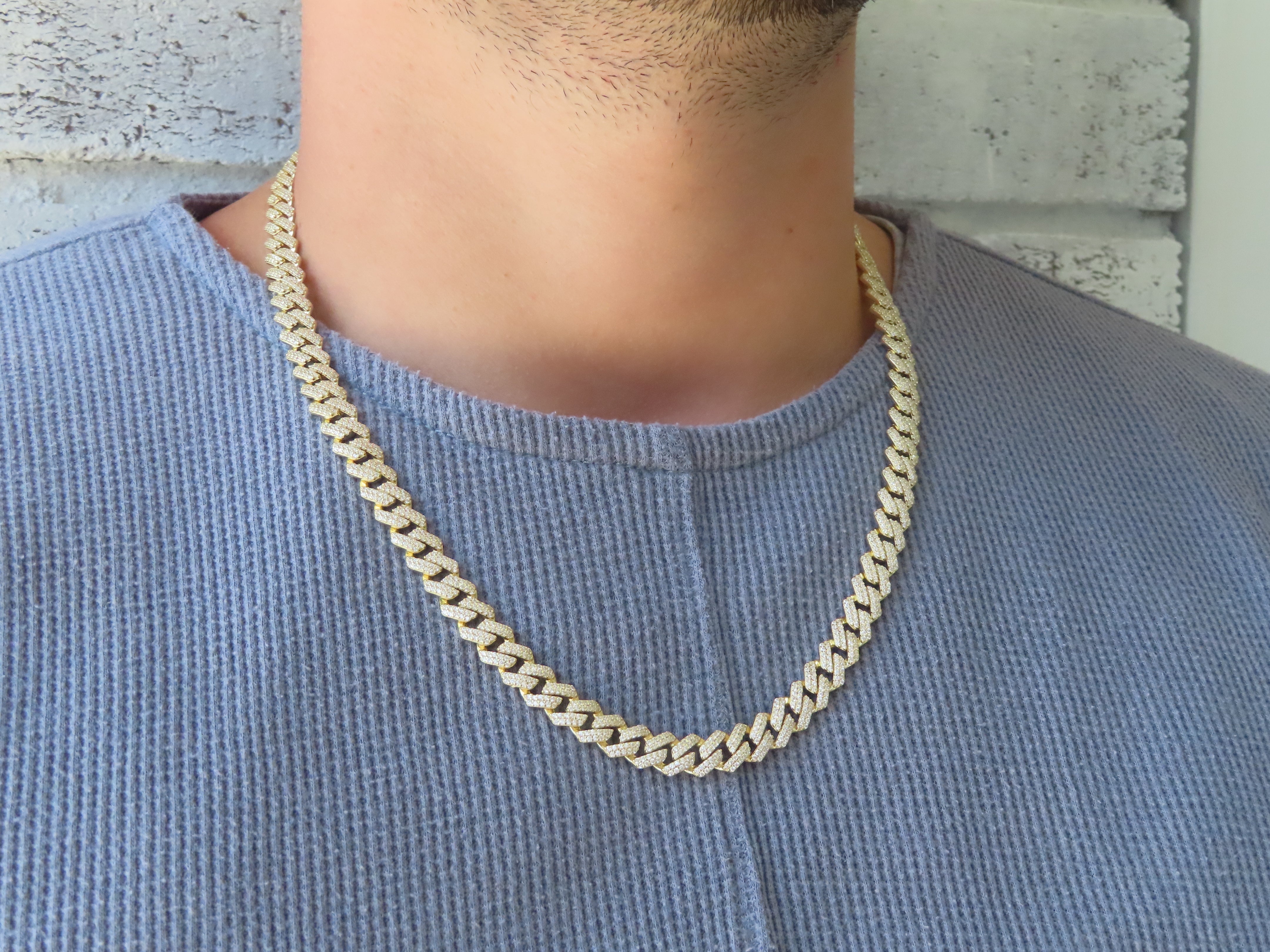 Mens CZ Iced Cuban Necklace