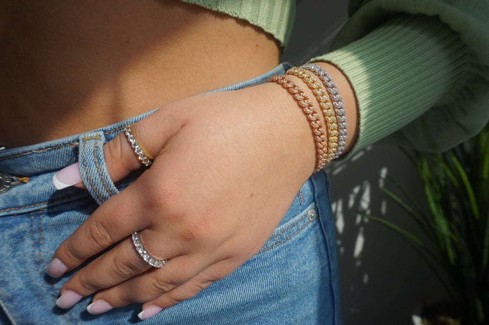 Cuban CZ Bollo Bracelet