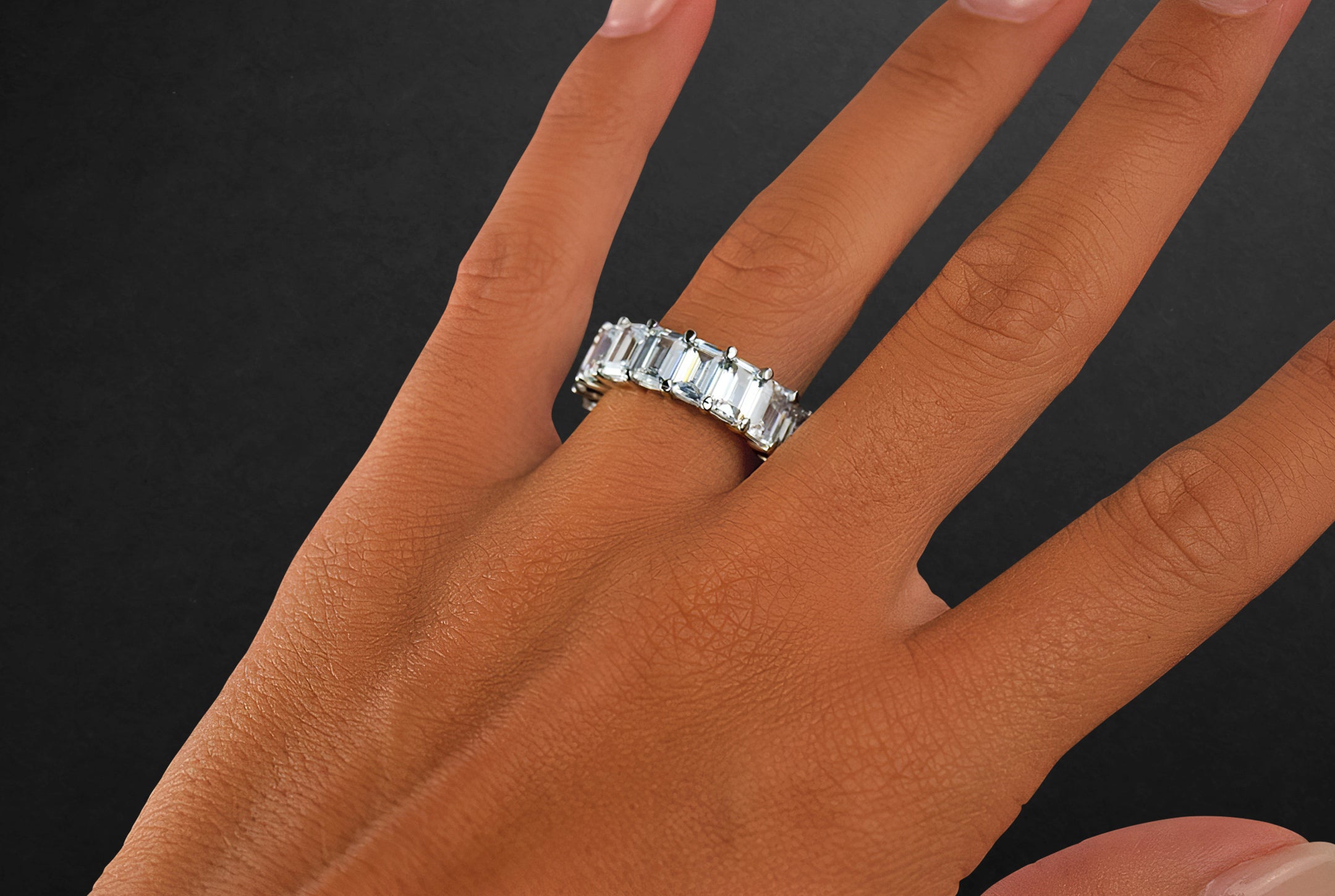 Emerald Cut CZ Band